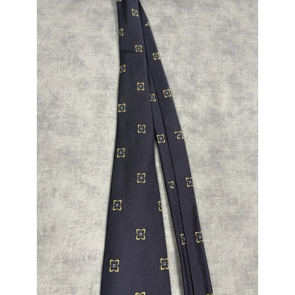 Lot 2 Brooks Brothers Makers Silk Ties USA Geometric Blue Black 3.5